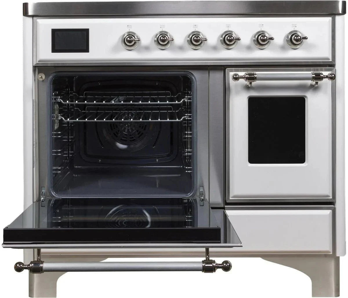 ILVE Majestic II 40" Induction Range White Chrome Trim UMDI10NS3WHC