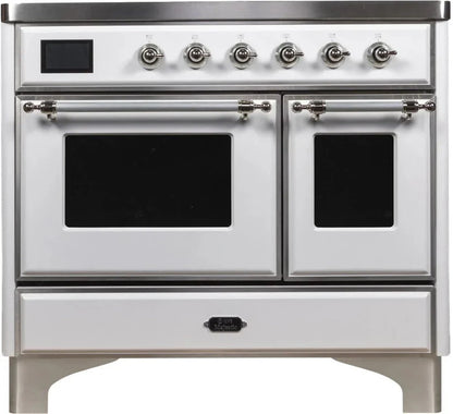 ILVE Majestic II 40" Induction Range White Chrome Trim UMDI10NS3WHC