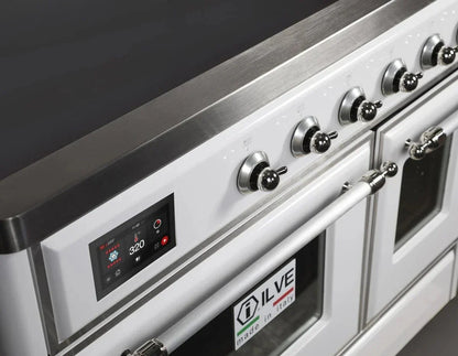 ILVE Majestic II 40" Induction Range White Chrome Trim UMDI10NS3WHC