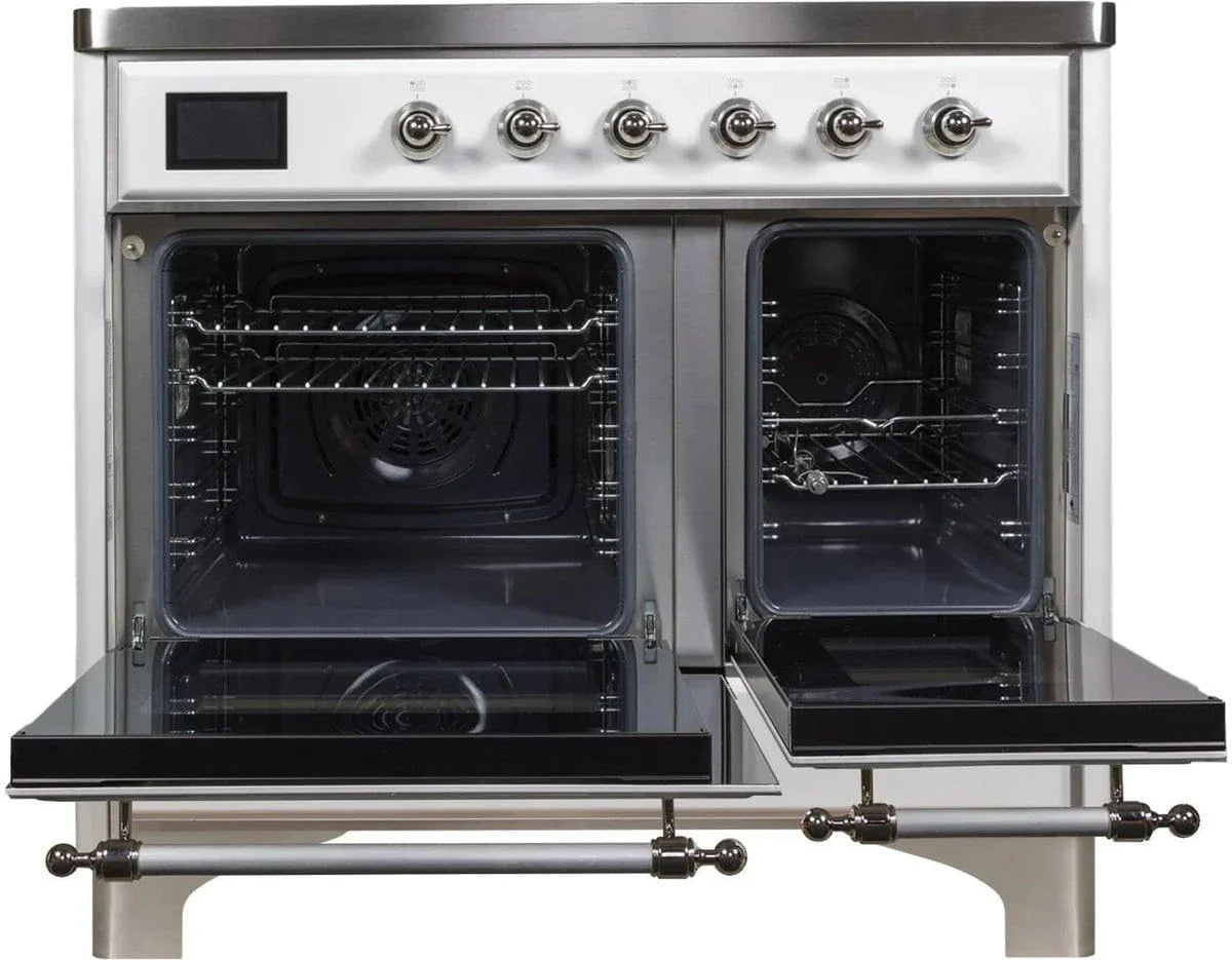 ILVE Majestic II 40" Induction Range White Chrome Trim UMDI10NS3WHC