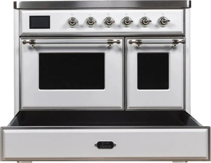 ILVE Majestic II 40" Induction Range White Chrome Trim UMDI10NS3WHC