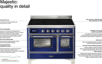 ILVE Majestic II 40" Induction Range Matte Graphite Bronze Trim UMDI10NS3MGB