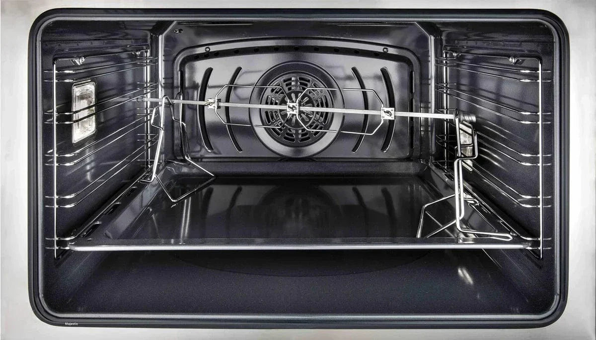 ILVE Majestic II 48" Dual Fuel Range, Glossy Black, UM12FDNS3BKBLP