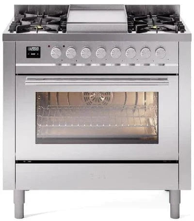 ILVE Professional Plus II 36" Dual Fuel Range Liquid Propane Stainless Steel UP36FWMPSSLP