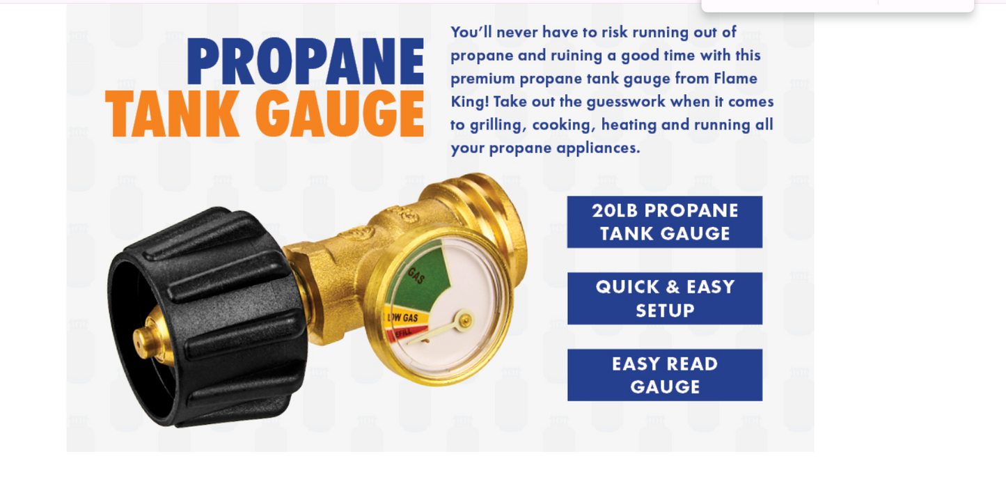 Flame King Propane Gas Level Indicator Check Gauge Meter For Propane Tanks Cylinders