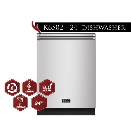 Kucht 24″ Dishwasher in Stainless Steel, Stainless Steel Tub, K6502D