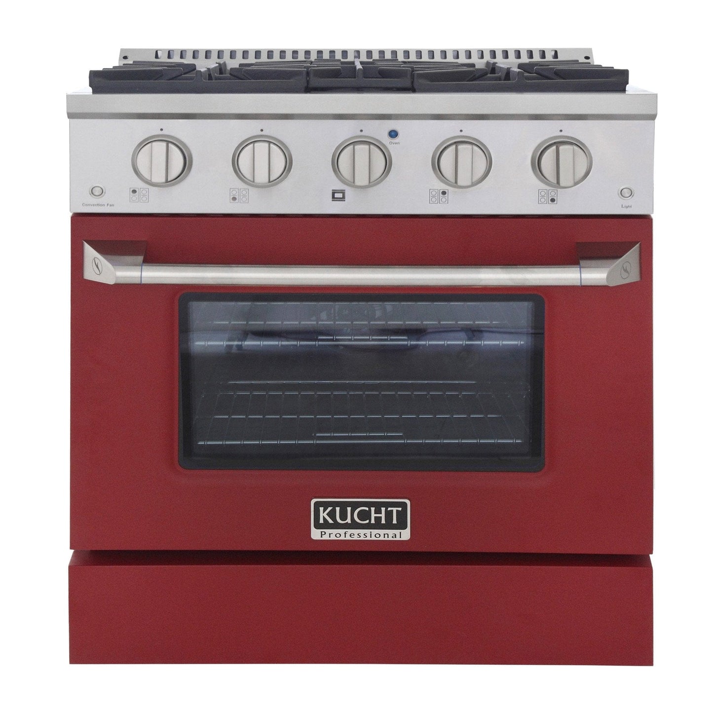 Kucht 30" Gas Range in Stainless Steel with Red Oven Door, KNG301-R