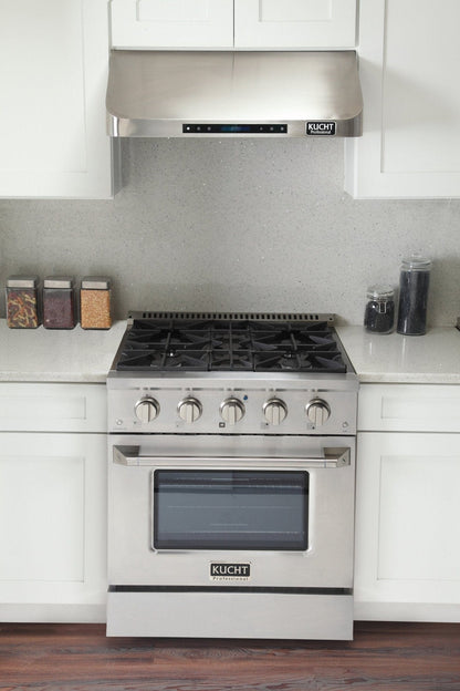 Kucht 30" Gas Range in Stainless Steel with Silver Oven Door, KNG301-S