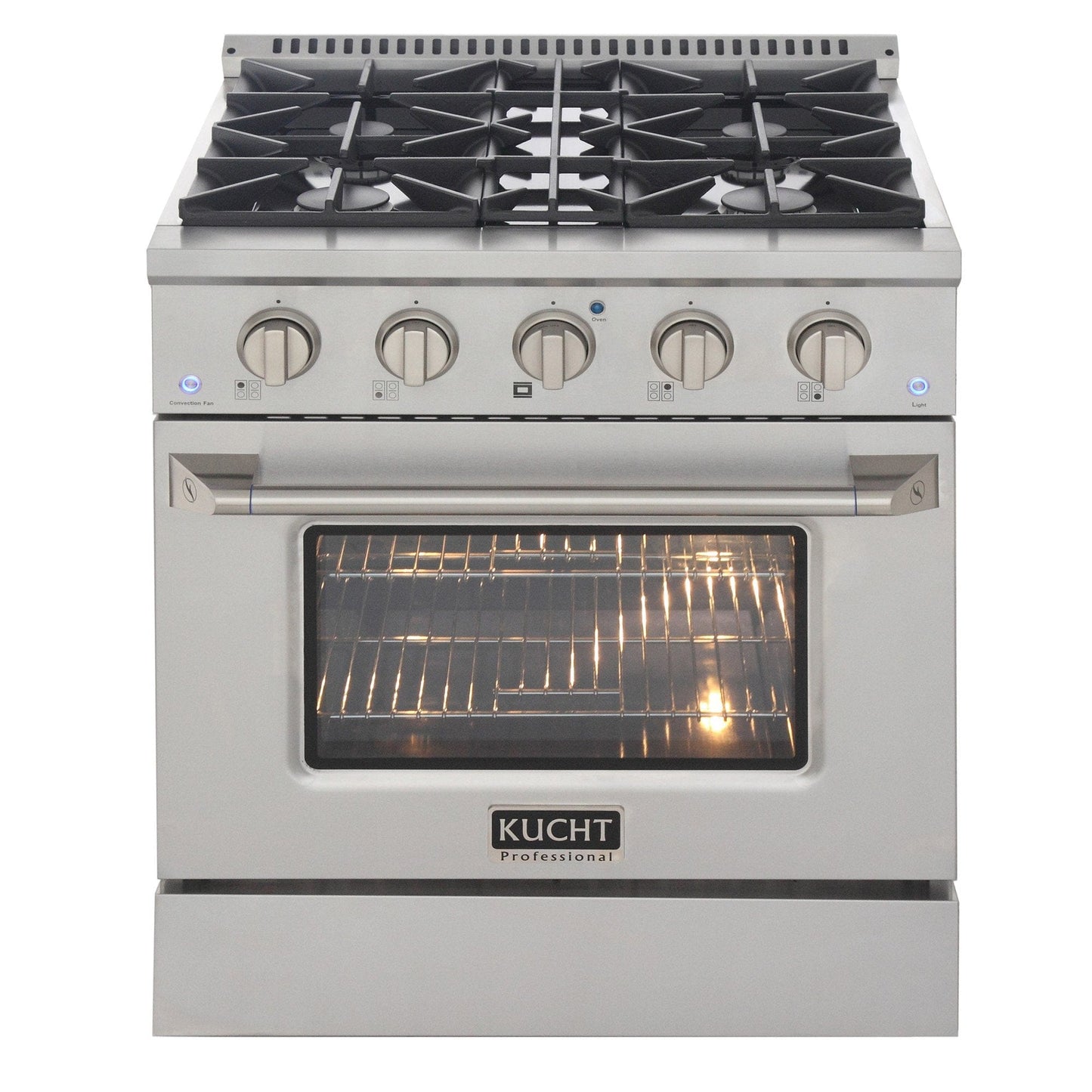 Kucht 30" Gas Range in Stainless Steel with Silver Oven Door, KNG301-S