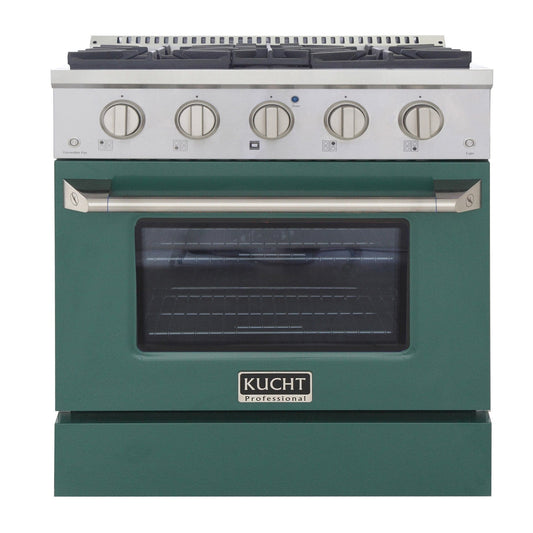 Kucht 30" Propane Range, Stainless Steel, Green Oven Door, KNG301/LP-G