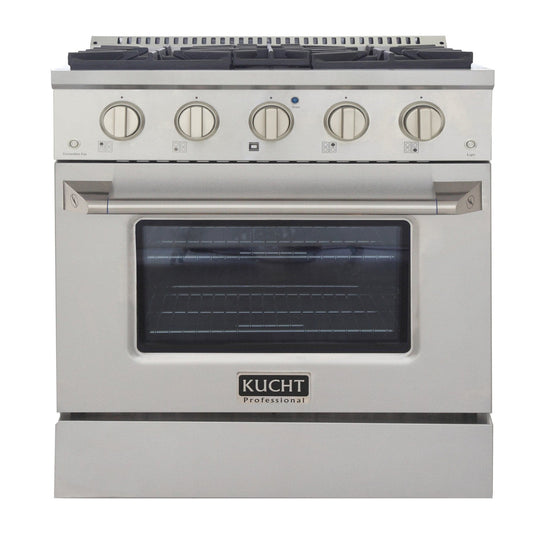 Kucht 30" Propane Range, Stainless Steel, Silver Oven Door, KNG301/LP-S