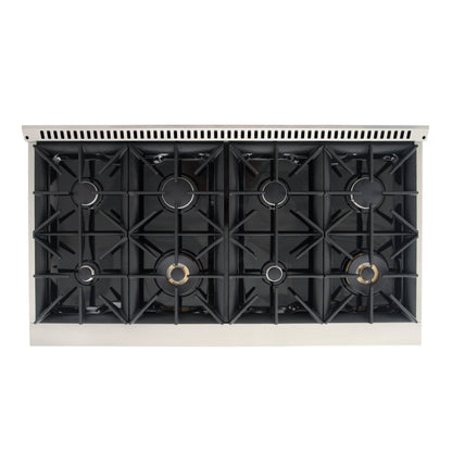 Kucht 48" Gas Range in Stainless Steel with Green Oven Doors, KNG481-G