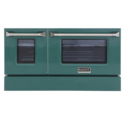 Kucht 48" Gas Range in Stainless Steel with Green Oven Doors, KNG481-G