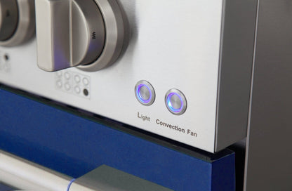 Kucht 48" Propane Range in Stainless Steel, Blue Doors, KNG481/LP-B