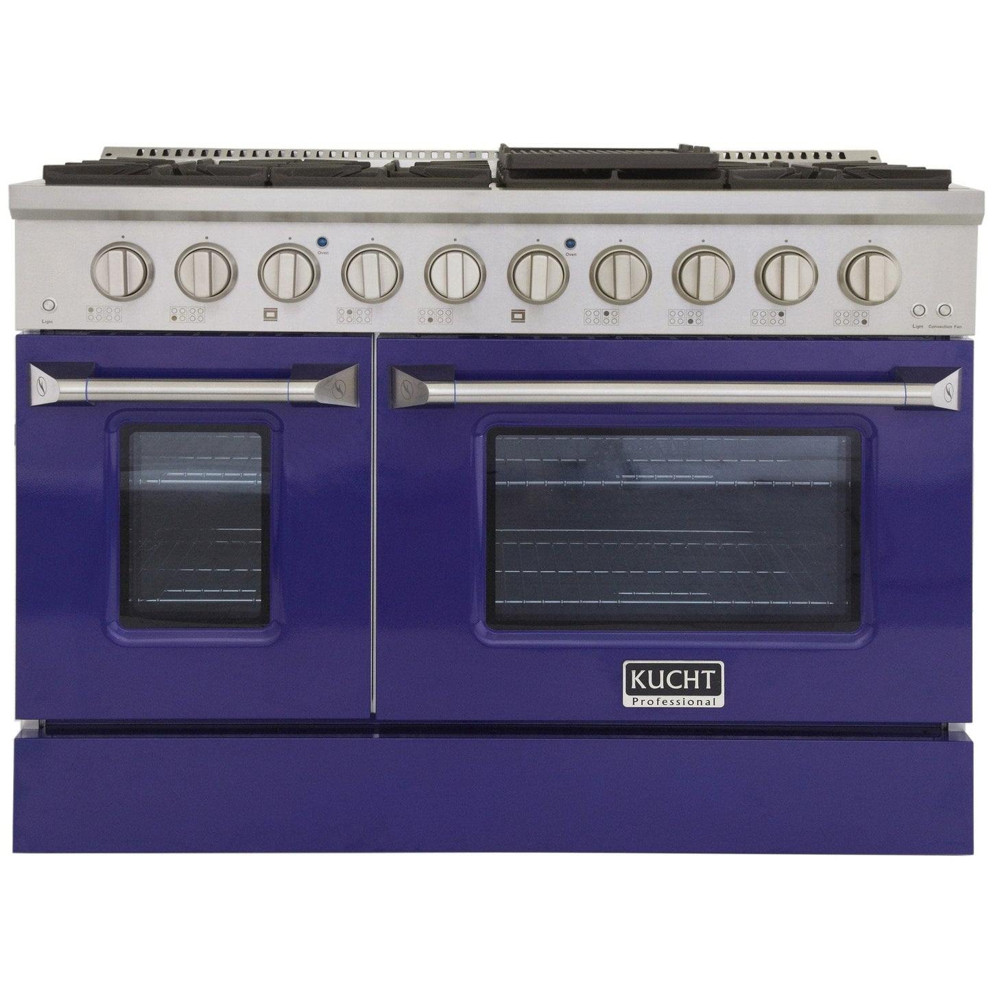 Kucht 48" Propane Range in Stainless Steel, Blue Doors, KNG481/LP-B