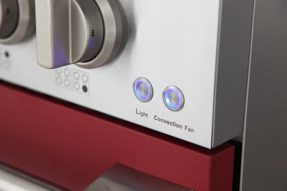 Kucht 48" Propane Range in Stainless Steel, Red Doors, KNG481/LP-R