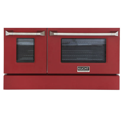 Kucht 48" Propane Range in Stainless Steel, Red Doors, KNG481/LP-R