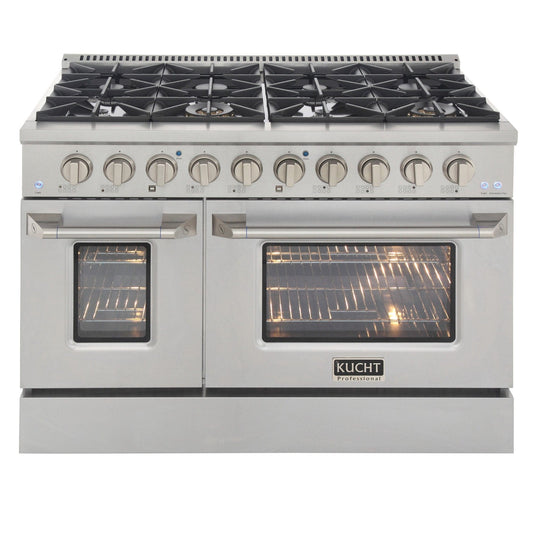 Kucht 48" Propane Range in Stainless Steel, Silver Doors, KNG481/LP-S