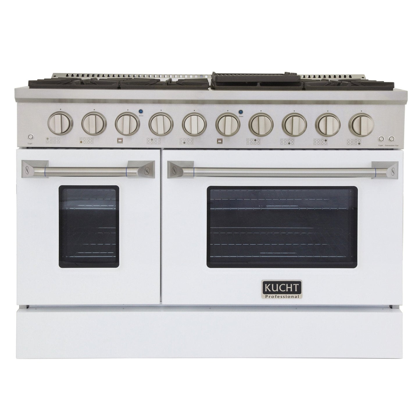 Kucht 48" Propane Range in Stainless Steel, White Doors, KNG481/LP-W
