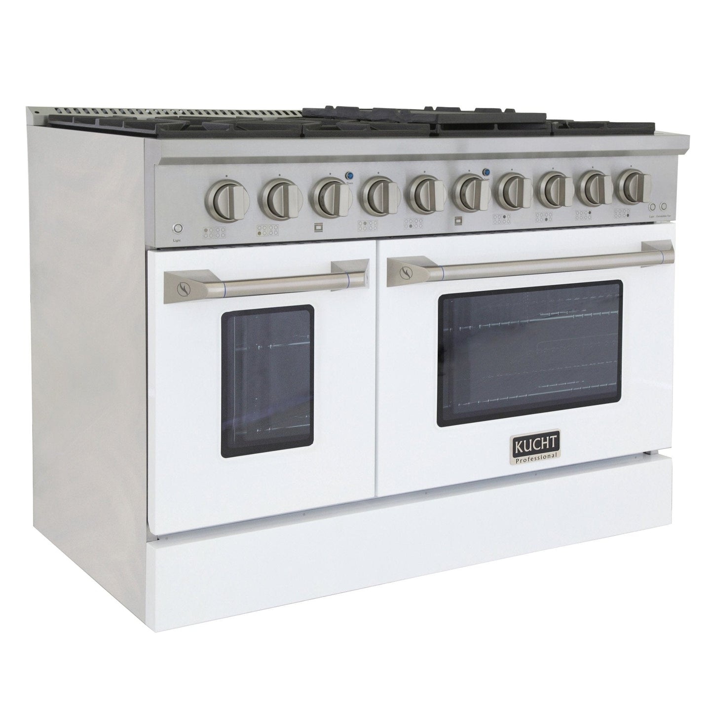 Kucht 48" Propane Range in Stainless Steel, White Doors, KNG481/LP-W
