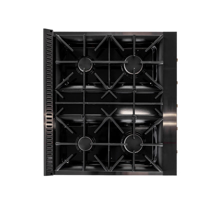 KUCHT Gemstone Professional 30 in. 4.2 cu. ft. Natural Gas Range with Sealed Burners and Convection Oven in Titanium Stainless Steel KEG303