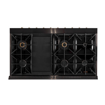 KUCHT Gemstone Professional 48 in. 6.7 cu. ft. Propane Gas Range with Sealed Burners, Griddle/Grill and Two Ovens - One Convection - in Titanium Stainless Steel KEG483/LP