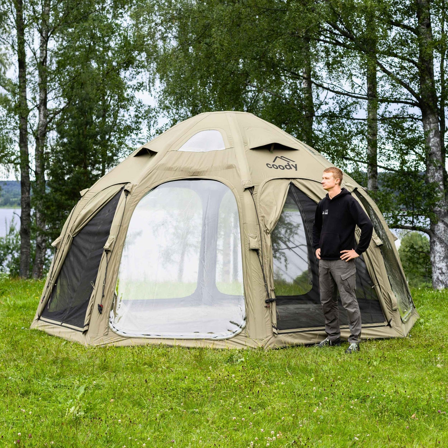 Coody Aurora Dome Forest Green Inflatable Shelter for 2-4 person