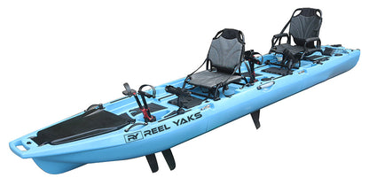 Reel Yaks 13.8ft Rocket Fin Drive Tandem & Solo Modular Fishing Kayak | Fin Drive | 550lbs Capacity | 3 Piece