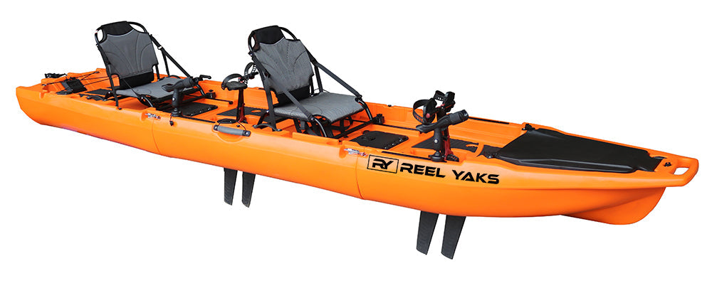 Reel Yaks 13.8ft Rocket Fin Drive Tandem & Solo Modular Fishing Kayak | Fin Drive | 550lbs Capacity | 3 Piece