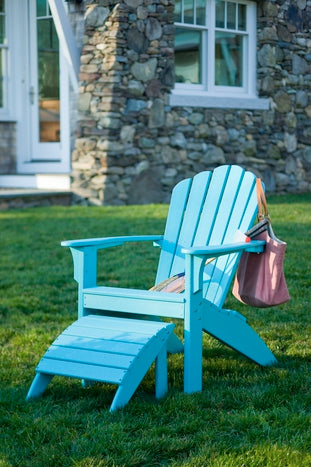 Seaside Casual Poly Coastline Harbor View Foot Stool