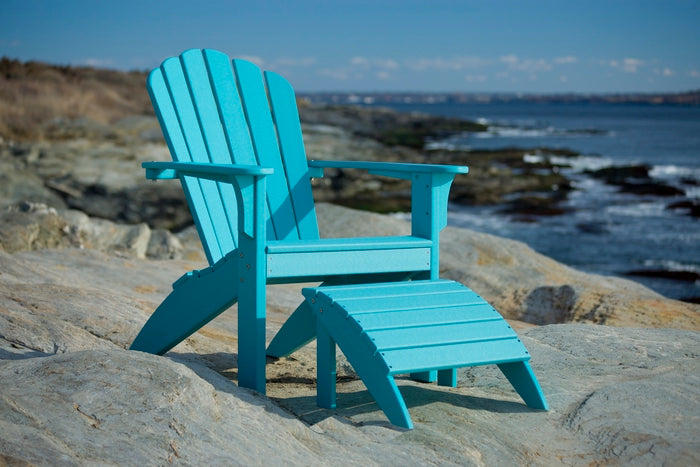 Seaside Casual Poly Coastline Harbor View Foot Stool