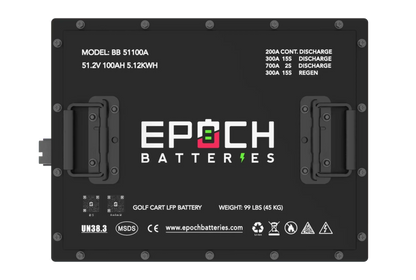 Epoch Batteries 48V 105Ah - LiMax Series - Lithium (LiFePO4) Golf Cart Battery - Complete Kit