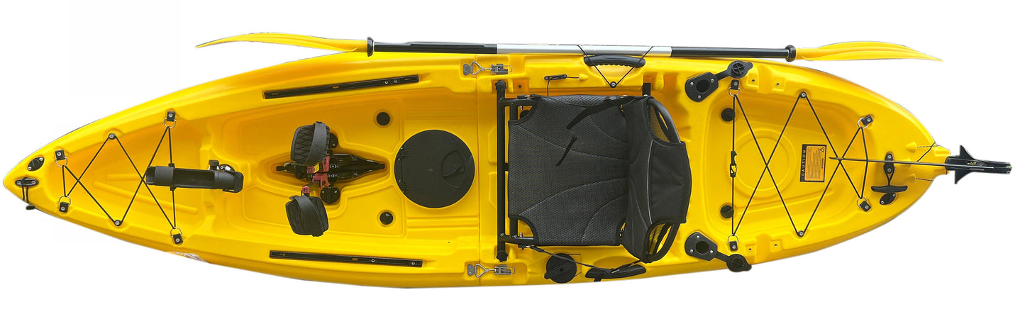 Reel Yaks 9.5ft Raptor Modular Fin Drive Pedal Fishing Kayak | 380lbs Capacity | 2 Piece